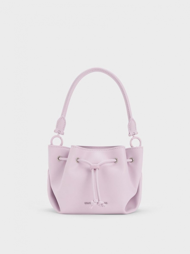 τσαντα χειροσ Charles And Keith Boaz Drawstring Top μωβ | 45396-TRPS