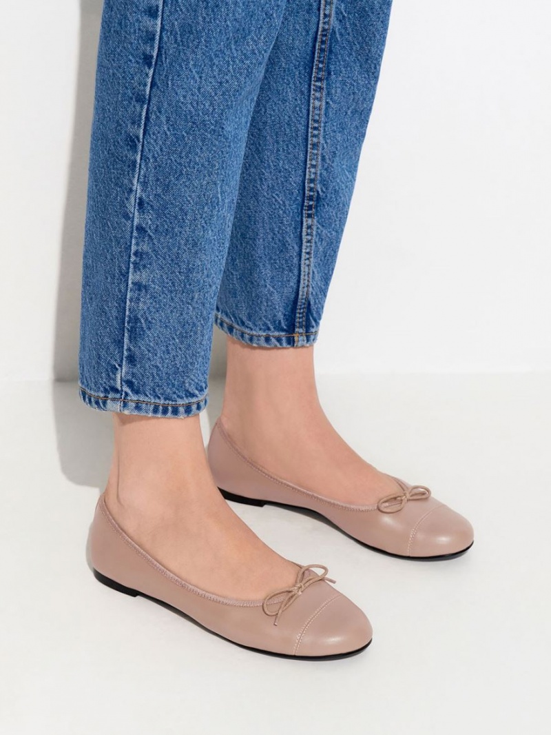 Παπουτσια Μπαλαρινεσ Charles And Keith Bow ροζ | 97318-YFJG