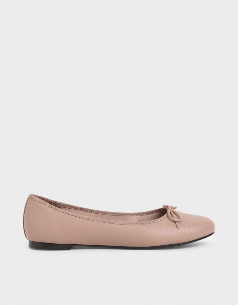 Παπουτσια Μπαλαρινεσ Charles And Keith Bow ροζ | 97318-YFJG