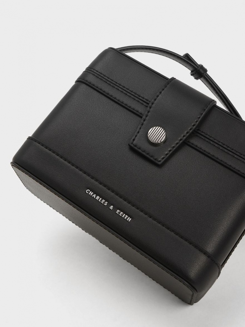 τσάντεσ χιαστί Charles And Keith Bronte Boxy μαυρα | 34162-YKTP