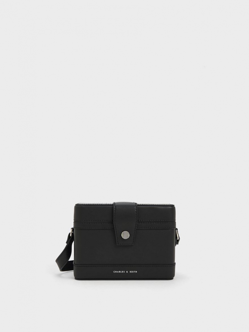 τσάντεσ χιαστί Charles And Keith Bronte Boxy μαυρα | 34162-YKTP