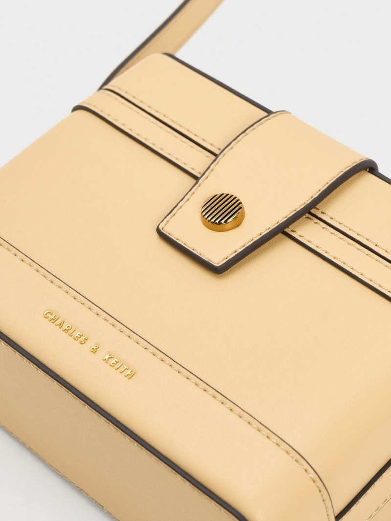 τσάντεσ χιαστί Charles And Keith Bronte Boxy Μπεζ | 91754-AZKP