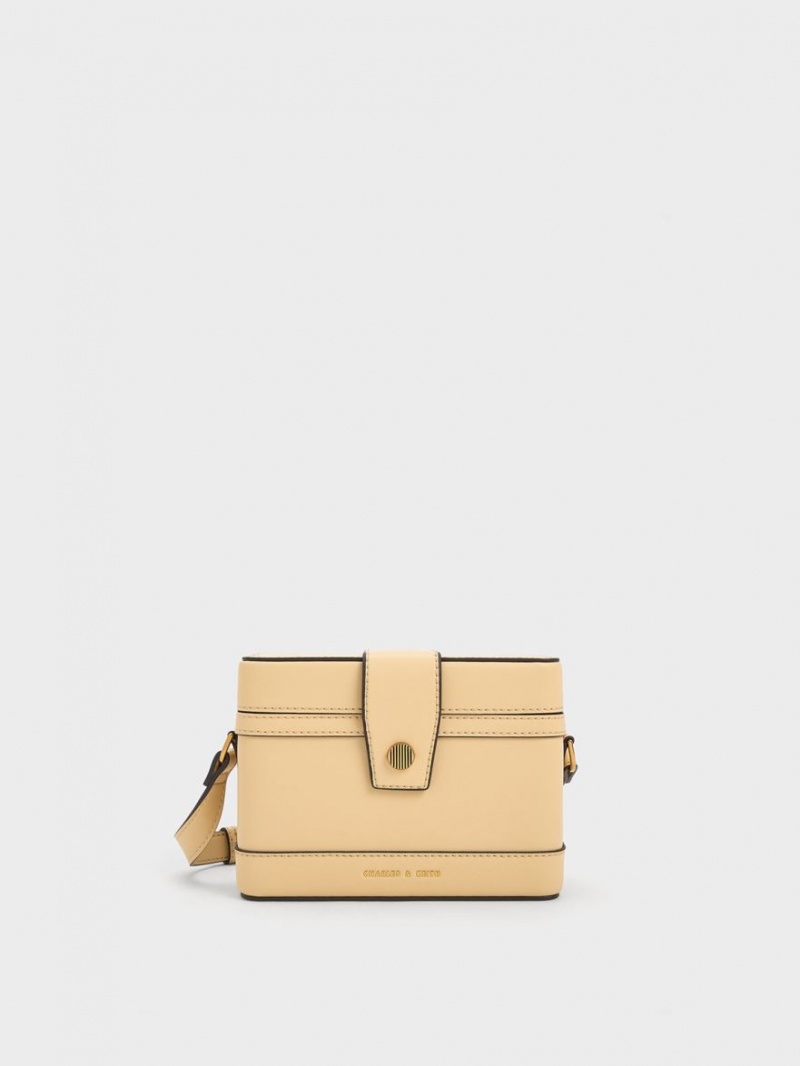 τσάντεσ χιαστί Charles And Keith Bronte Boxy Μπεζ | 91754-AZKP