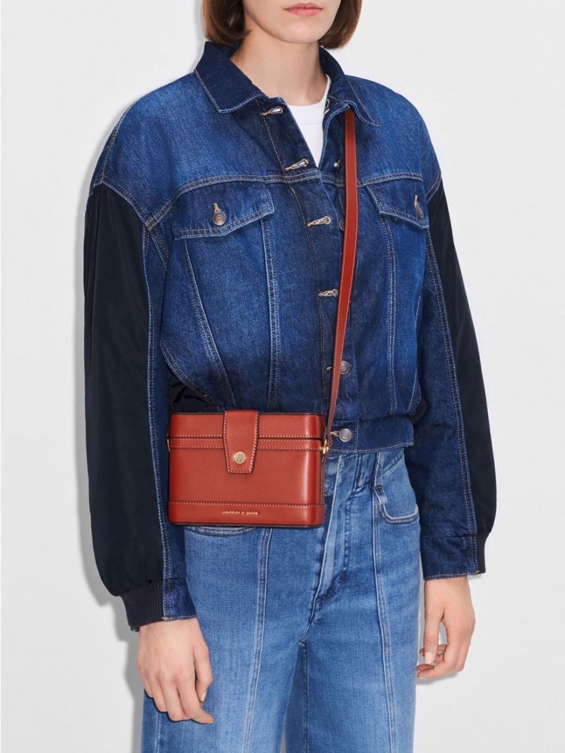 τσάντεσ χιαστί Charles And Keith Bronte Boxy σκούρο κοκκινα | 36487-JRUF