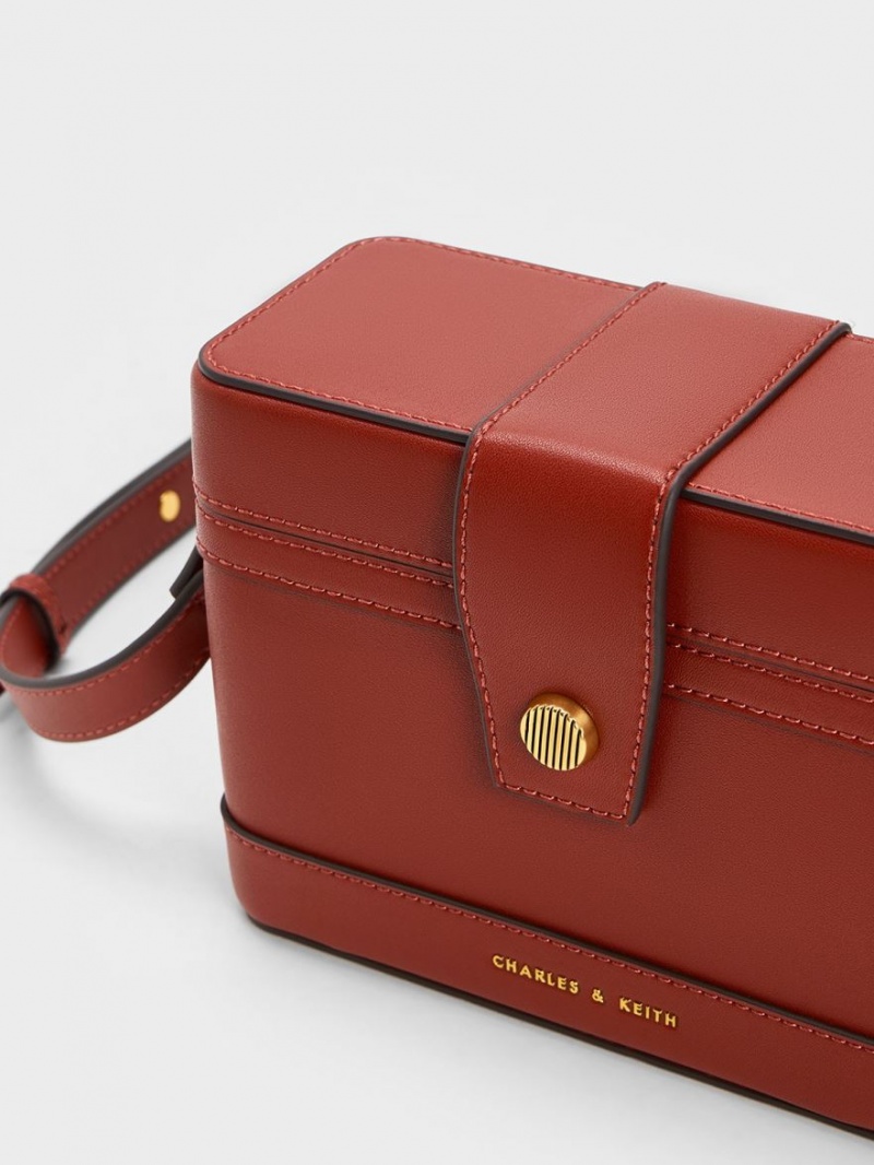 τσάντεσ χιαστί Charles And Keith Bronte Boxy σκούρο κοκκινα | 36487-JRUF