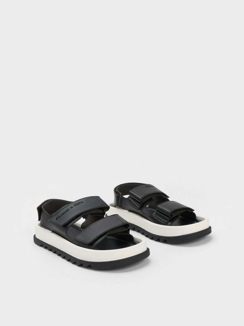 Πεδιλα Πλατφορμεσ Charles And Keith Buckled Sports μαυρα | 26530-UFVH
