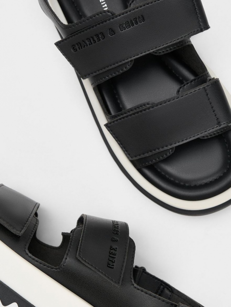 Πεδιλα Πλατφορμεσ Charles And Keith Buckled Sports μαυρα | 26530-UFVH