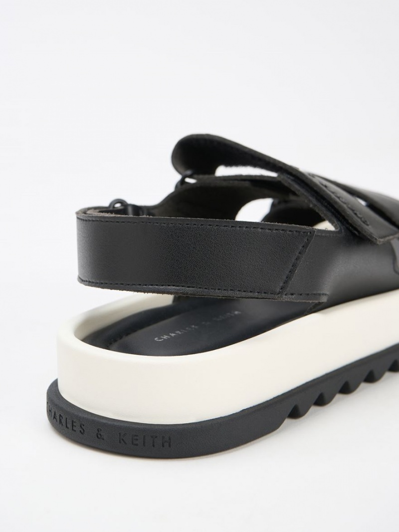 Πεδιλα Πλατφορμεσ Charles And Keith Buckled Sports μαυρα | 26530-UFVH