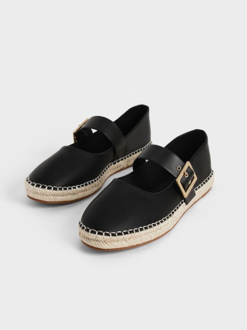 Παπουτσια Μπαλαρινεσ Charles And Keith Buckled εσπαντριγιεσ μαυρα | 65097-EGRQ