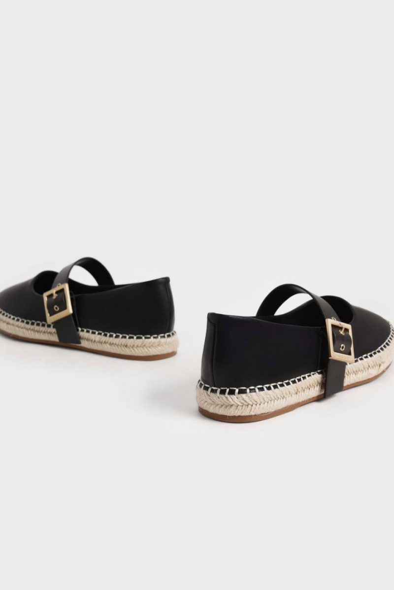 Παπουτσια Μπαλαρινεσ Charles And Keith Buckled εσπαντριγιεσ μαυρα | 65097-EGRQ