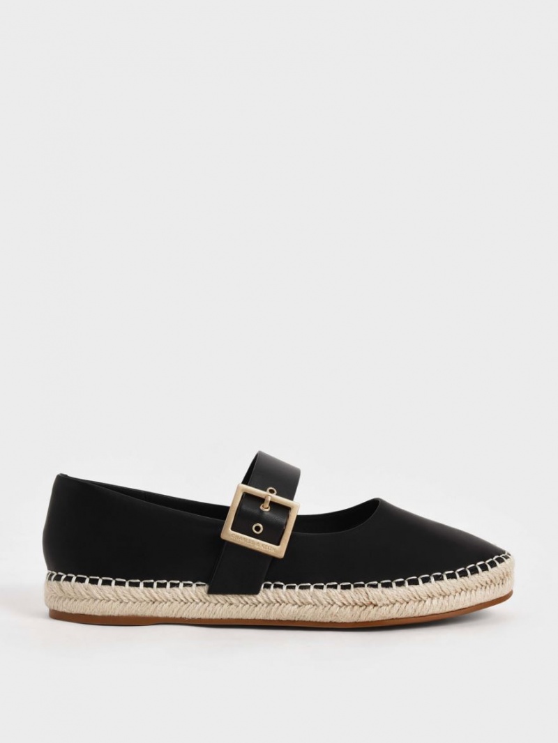 Παπουτσια Μπαλαρινεσ Charles And Keith Buckled εσπαντριγιεσ μαυρα | 65097-EGRQ