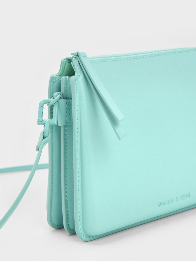 τσάντεσ χιαστί Charles And Keith Camelia Trapeze τυρκουάζ | 26851-EWID