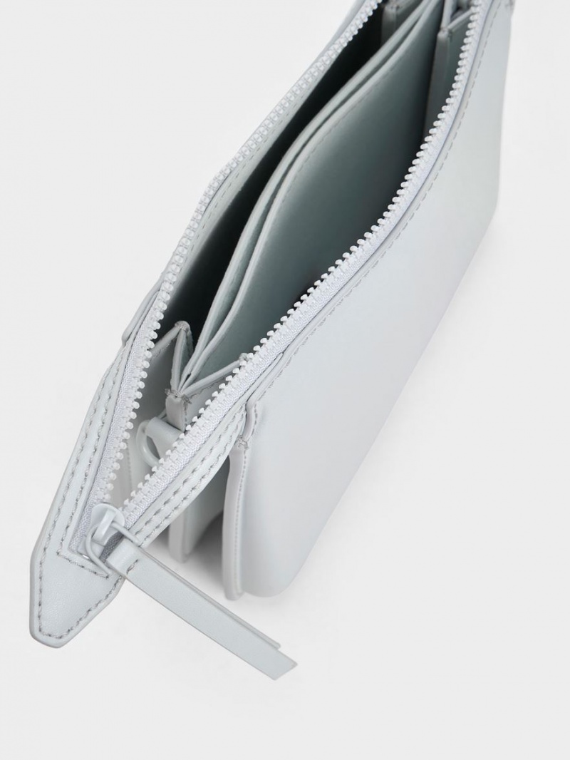 τσάντεσ χιαστί Charles And Keith Camelia Trapeze ανοιχτο γκρι | 32901-AWBM