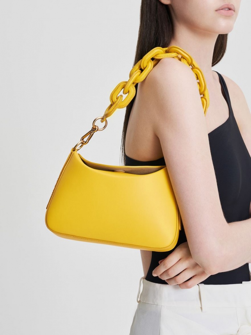 τσαντα χειροσ Charles And Keith Catena Chain κίτρινα | 65420-VGLU