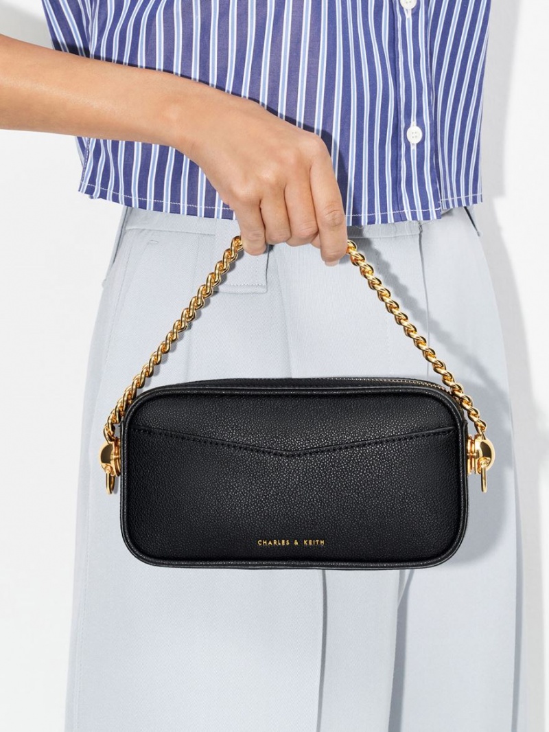 τσάντεσ χιαστί Charles And Keith Cayce Boxy μαυρα | 65913-MTZW