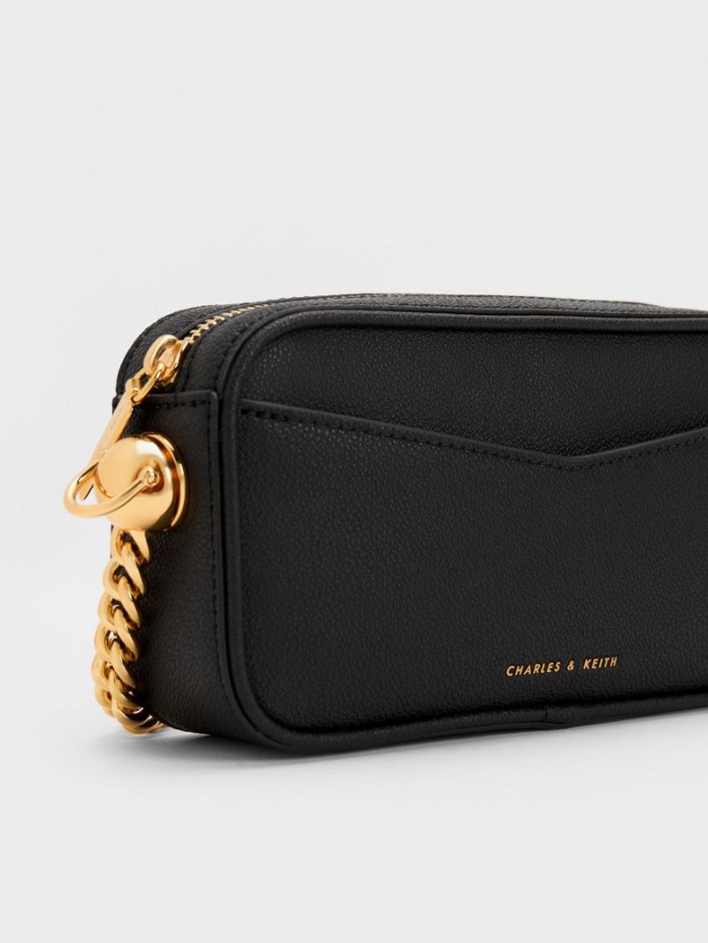 τσάντεσ χιαστί Charles And Keith Cayce Boxy μαυρα | 65913-MTZW