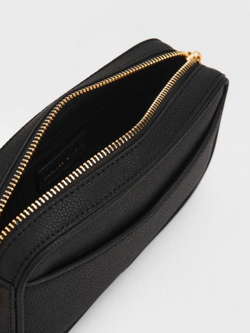 τσάντεσ χιαστί Charles And Keith Cayce Boxy μαυρα | 65913-MTZW