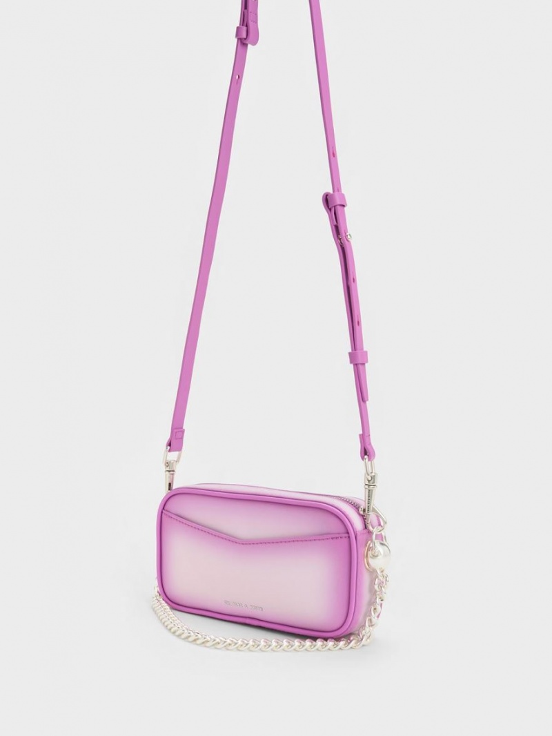 τσάντεσ χιαστί Charles And Keith Cayce Ombre Boxy μωβ | 31570-WDQC