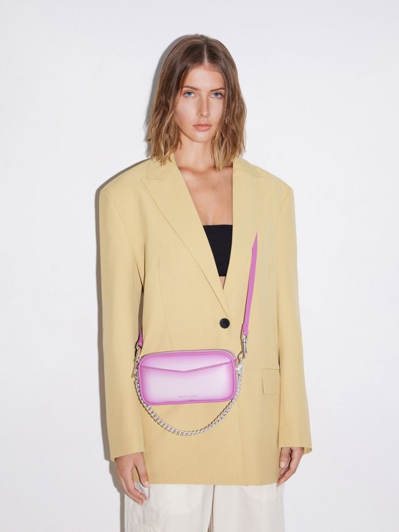 τσάντεσ χιαστί Charles And Keith Cayce Ombre Boxy μωβ | 31570-WDQC