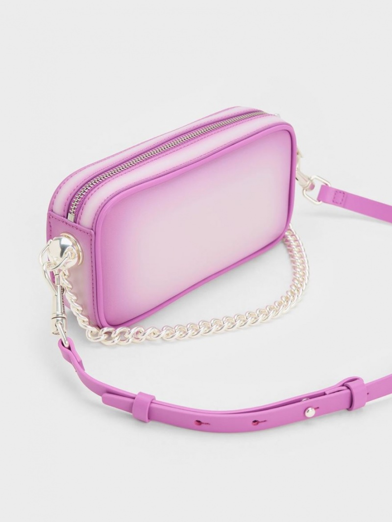 τσάντεσ χιαστί Charles And Keith Cayce Ombre Boxy μωβ | 31570-WDQC