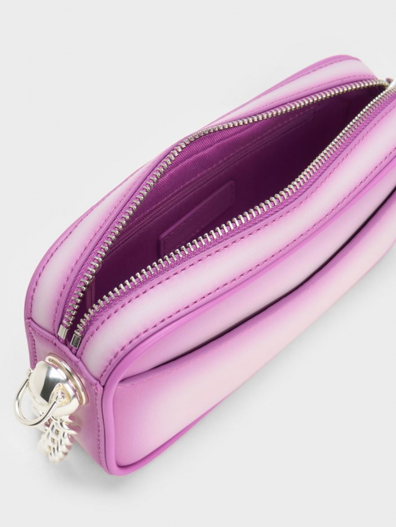 τσάντεσ χιαστί Charles And Keith Cayce Ombre Boxy μωβ | 31570-WDQC