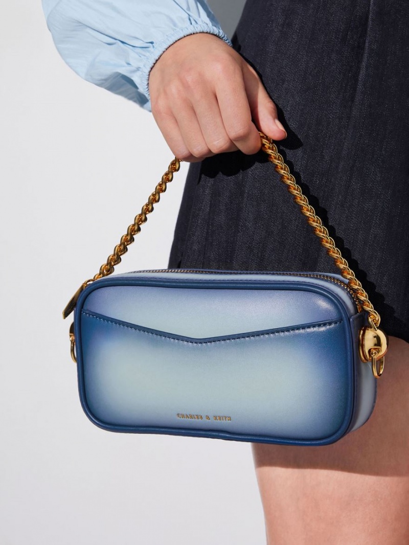 τσάντεσ χιαστί Charles And Keith Cayce Ombre Boxy σκουρο μπλε | 79564-ARKH