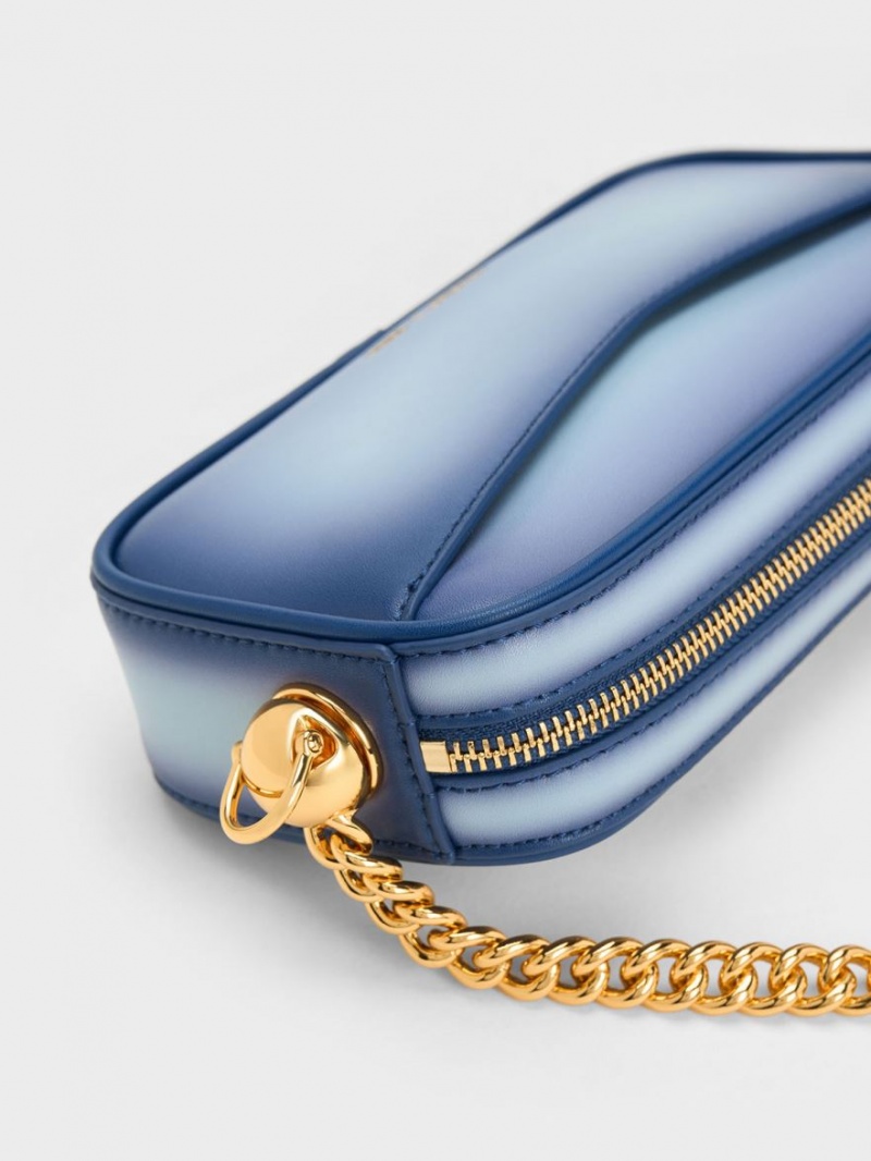 τσάντεσ χιαστί Charles And Keith Cayce Ombre Boxy σκουρο μπλε | 79564-ARKH