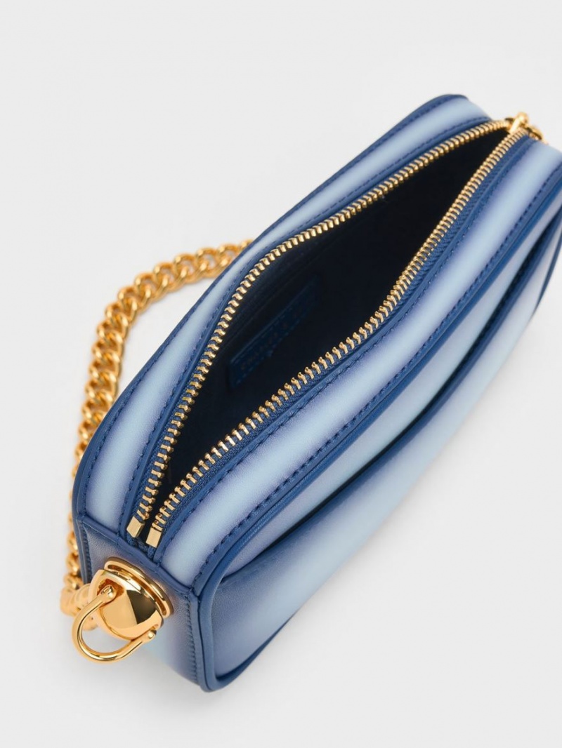 τσάντεσ χιαστί Charles And Keith Cayce Ombre Boxy σκουρο μπλε | 79564-ARKH