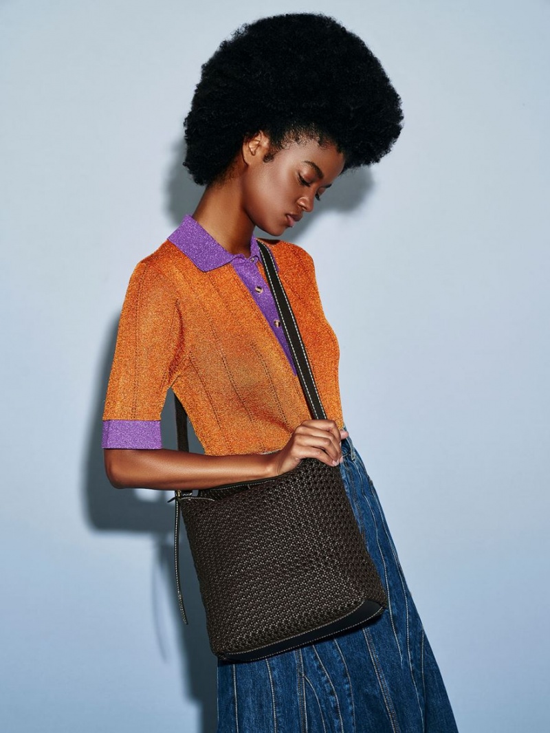 τσάντεσ ώμου Charles And Keith Cecily Woven Large μαυρα | 83527-ZDJO