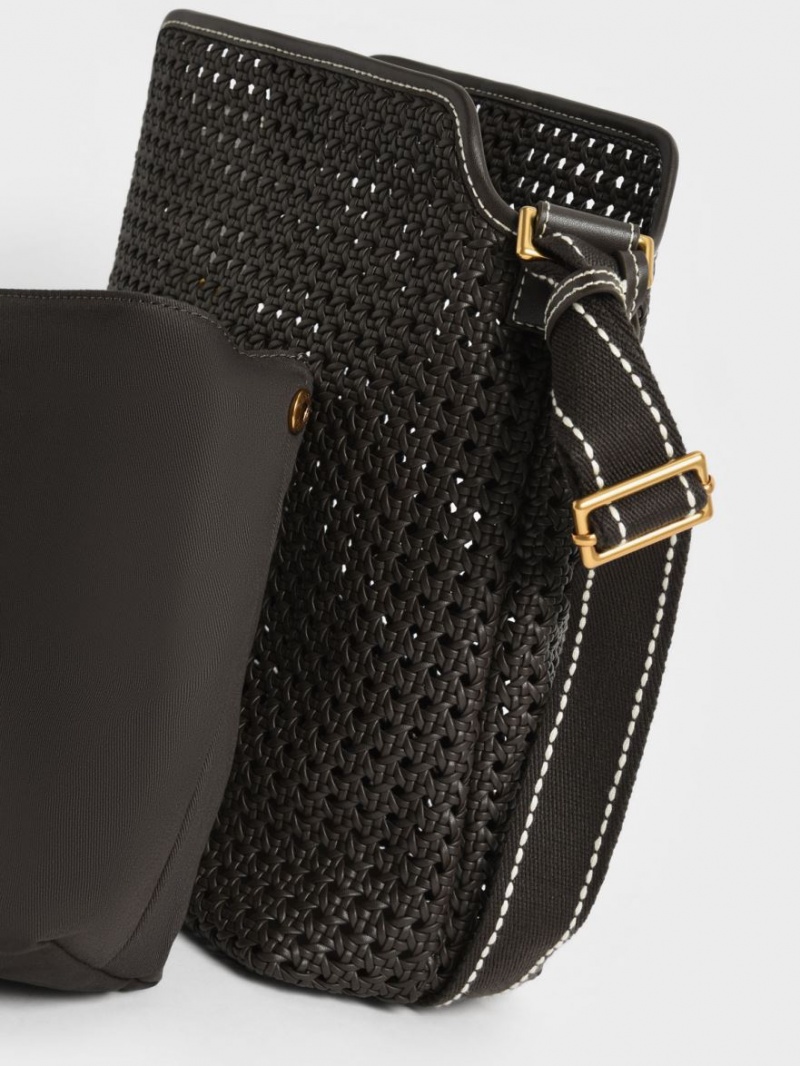 τσάντεσ ώμου Charles And Keith Cecily Woven Large μαυρα | 83527-ZDJO