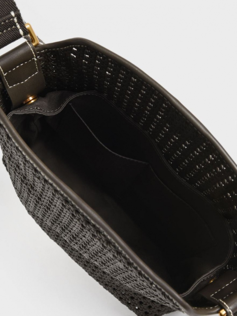 τσάντεσ ώμου Charles And Keith Cecily Woven Large μαυρα | 83527-ZDJO