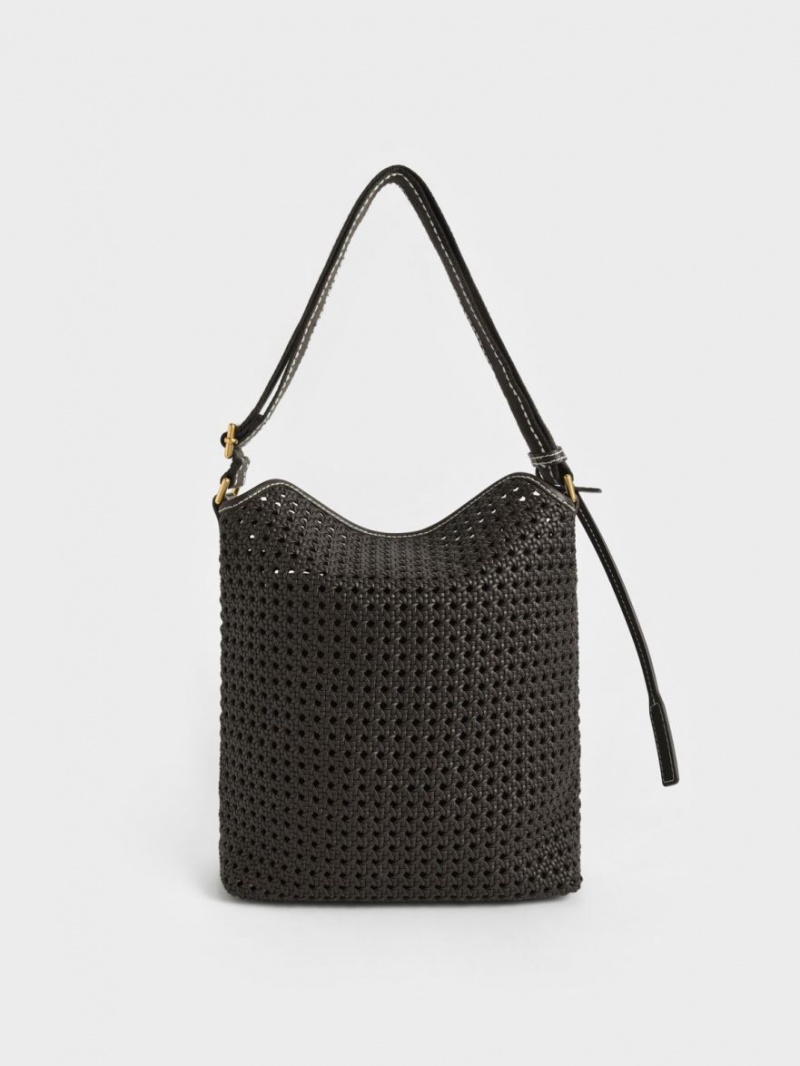 τσάντεσ ώμου Charles And Keith Cecily Woven Large μαυρα | 83527-ZDJO