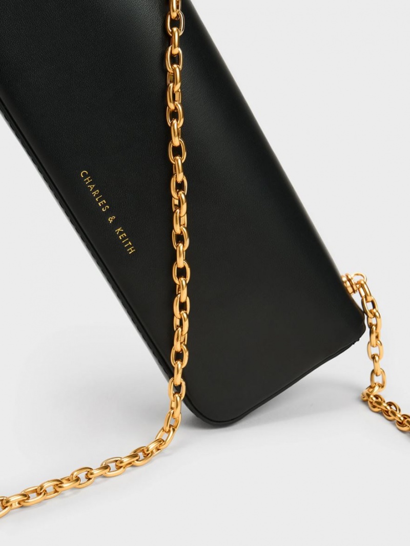 τσάντεσ ώμου Charles And Keith Cesia Chain λουρακια μαυρα | 71056-RCQT