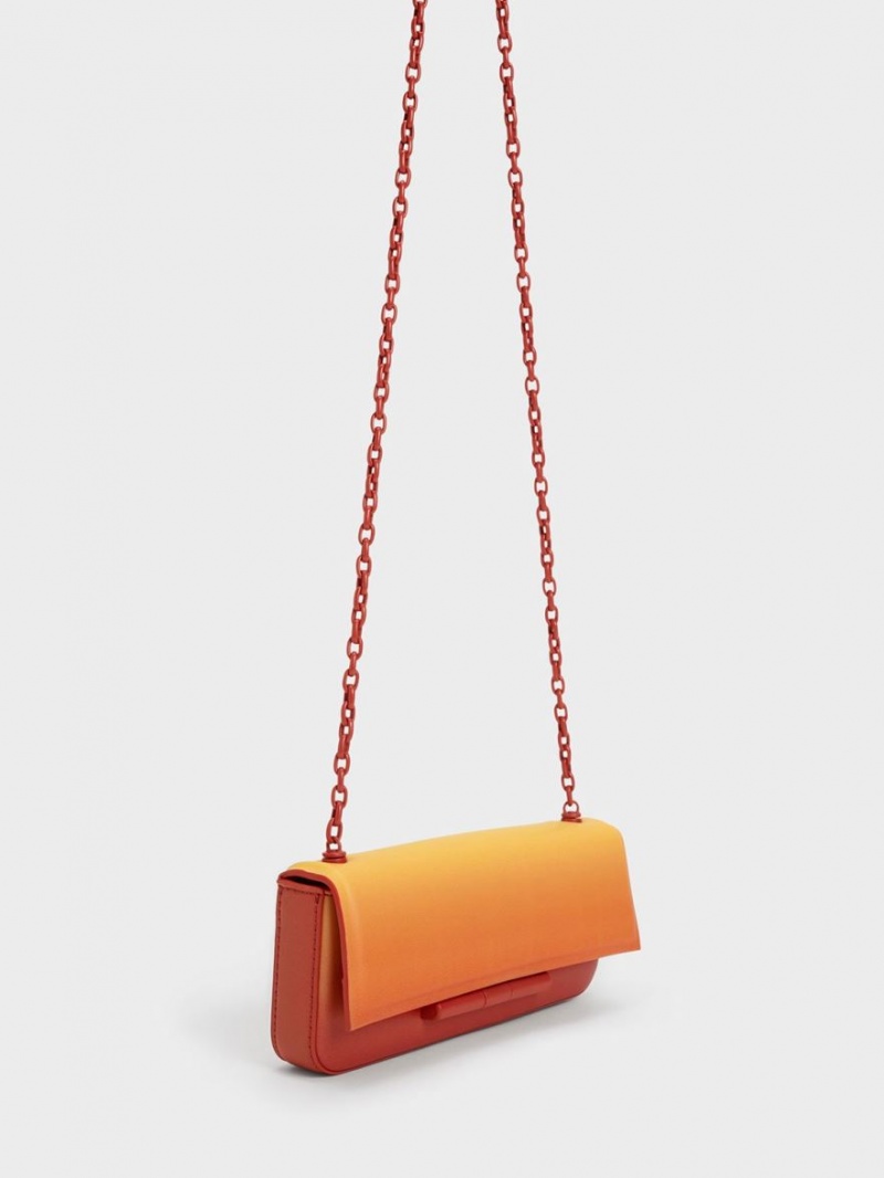 τσάντεσ ώμου Charles And Keith Cesia Chain λουρακια πορτοκαλι | 86421-XASM