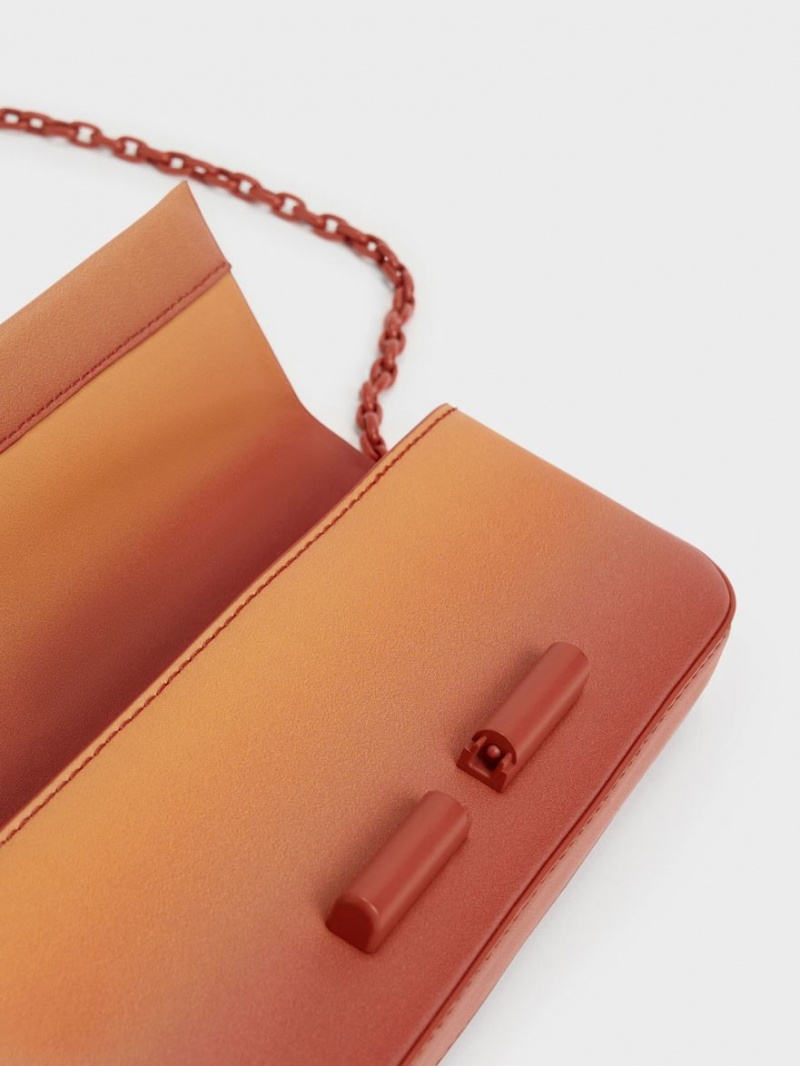 τσάντεσ ώμου Charles And Keith Cesia Chain λουρακια πορτοκαλι | 86421-XASM