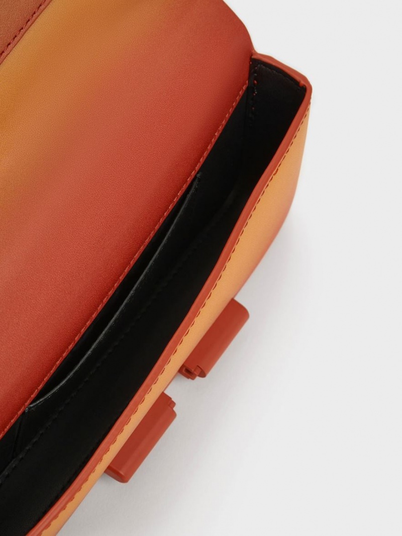 τσάντεσ ώμου Charles And Keith Cesia Chain λουρακια πορτοκαλι | 86421-XASM