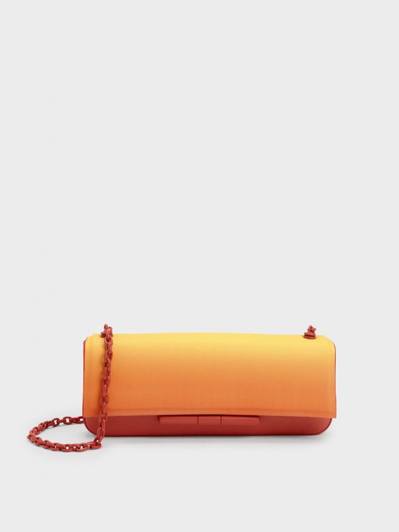 τσάντεσ ώμου Charles And Keith Cesia Chain λουρακια πορτοκαλι | 86421-XASM