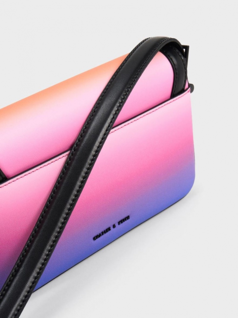 τσάντεσ χιαστί Charles And Keith Cesia Holographic ροζ | 81937-DFXU