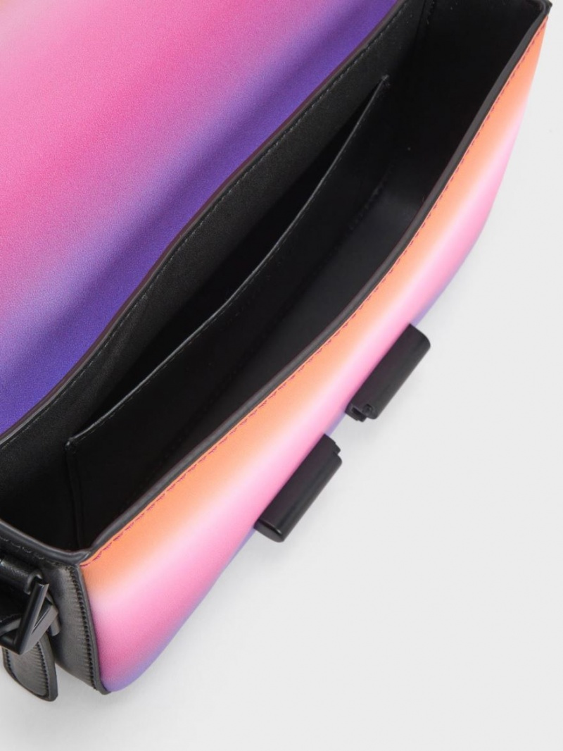 τσάντεσ χιαστί Charles And Keith Cesia Holographic ροζ | 81937-DFXU