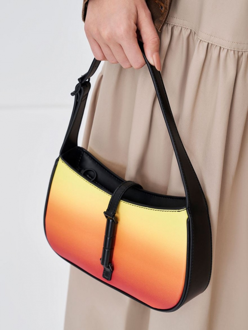 τσάντεσ ώμου Charles And Keith Cesia Ombre πορτοκαλι | 37156-GOLY