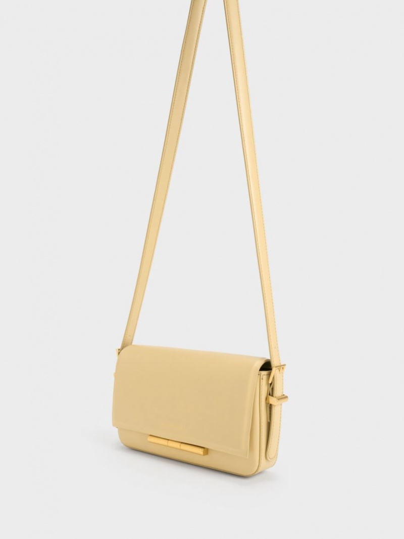 τσάντεσ χιαστί Charles And Keith Cesia Μπεζ | 98517-MLBQ