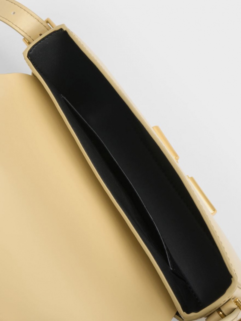 τσάντεσ χιαστί Charles And Keith Cesia Μπεζ | 98517-MLBQ