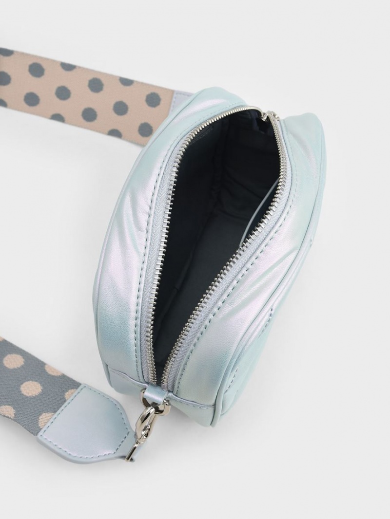 τσάντεσ χιαστί Charles And Keith Chailly Panelled & Pouch παγώνι | 52973-ABLX