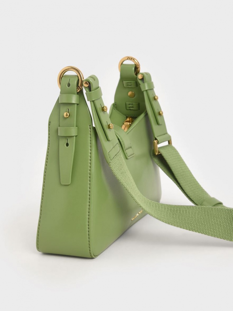 τσάντεσ ώμου Charles And Keith Chain Handle πρασινο | 18059-SKWL