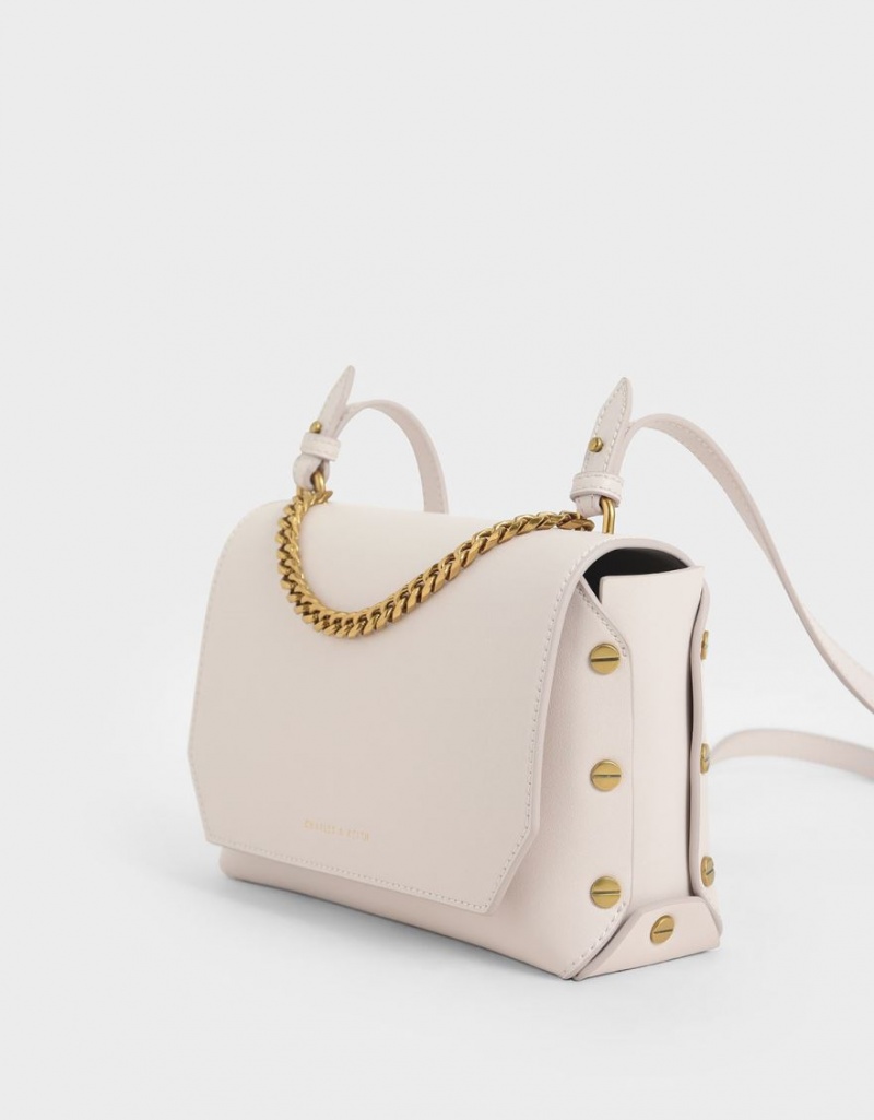 τσάντεσ ώμου Charles And Keith Chain Handle ροζ | 50679-GYKB