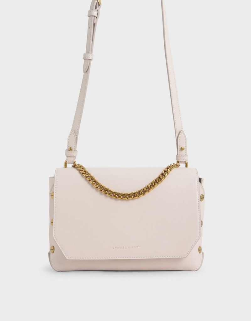 τσάντεσ ώμου Charles And Keith Chain Handle ροζ | 50679-GYKB