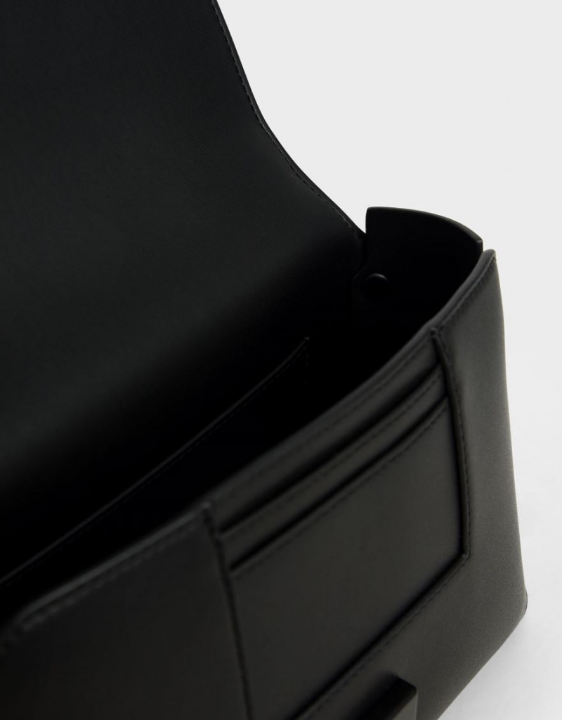 τσάντεσ ώμου Charles And Keith Chain Handle μαυρα | 87620-BHKM