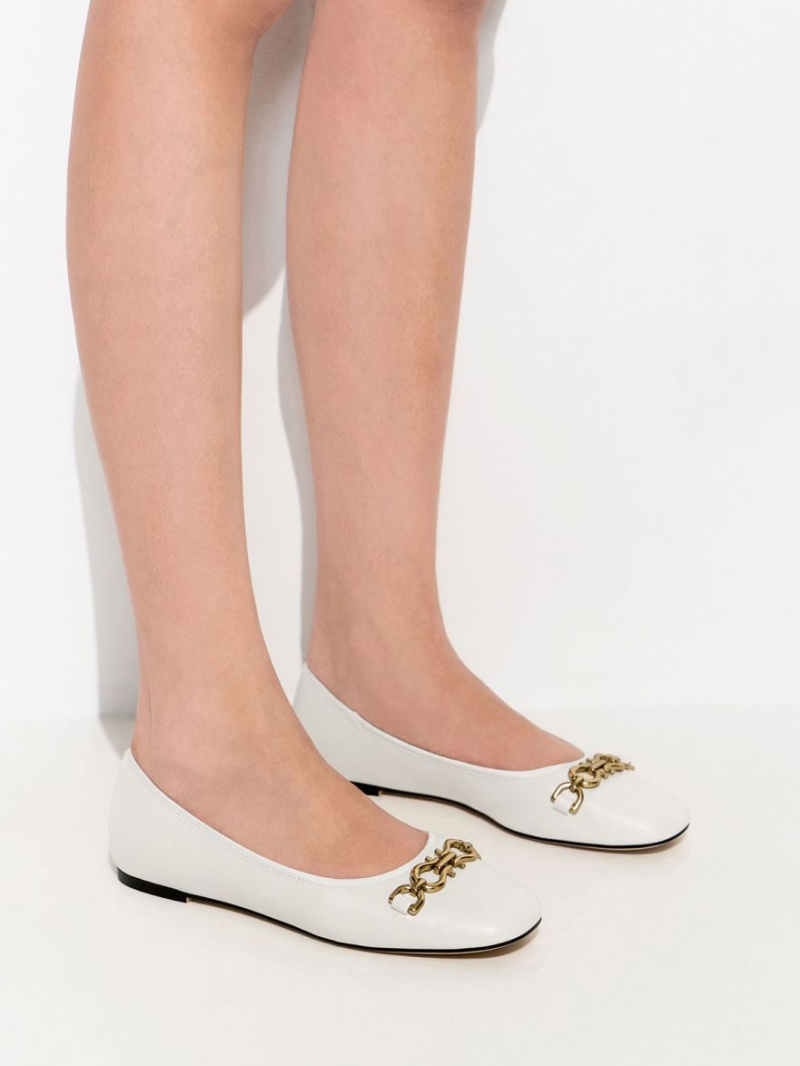Παπουτσια Μπαλαρινεσ Charles And Keith Chain Link ασπρα | 58976-ZCLW