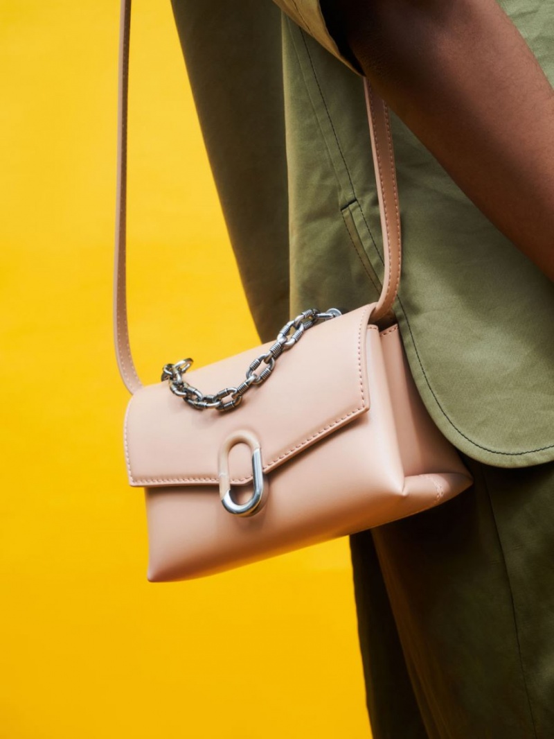 τσάντεσ χιαστί Charles And Keith Chain λουρακια Envelope ροζ | 83546-AMOT