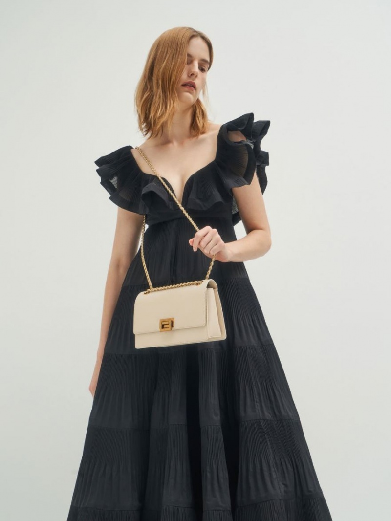 τσάντεσ ώμου Charles And Keith Chain λουρακια Evening κρέμα | 52419-HAGE